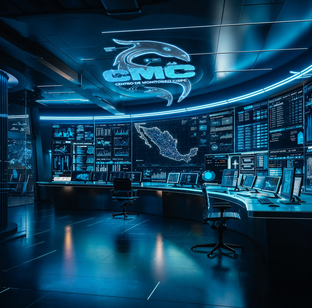Centro de Monitoreo CISPE — sala de control