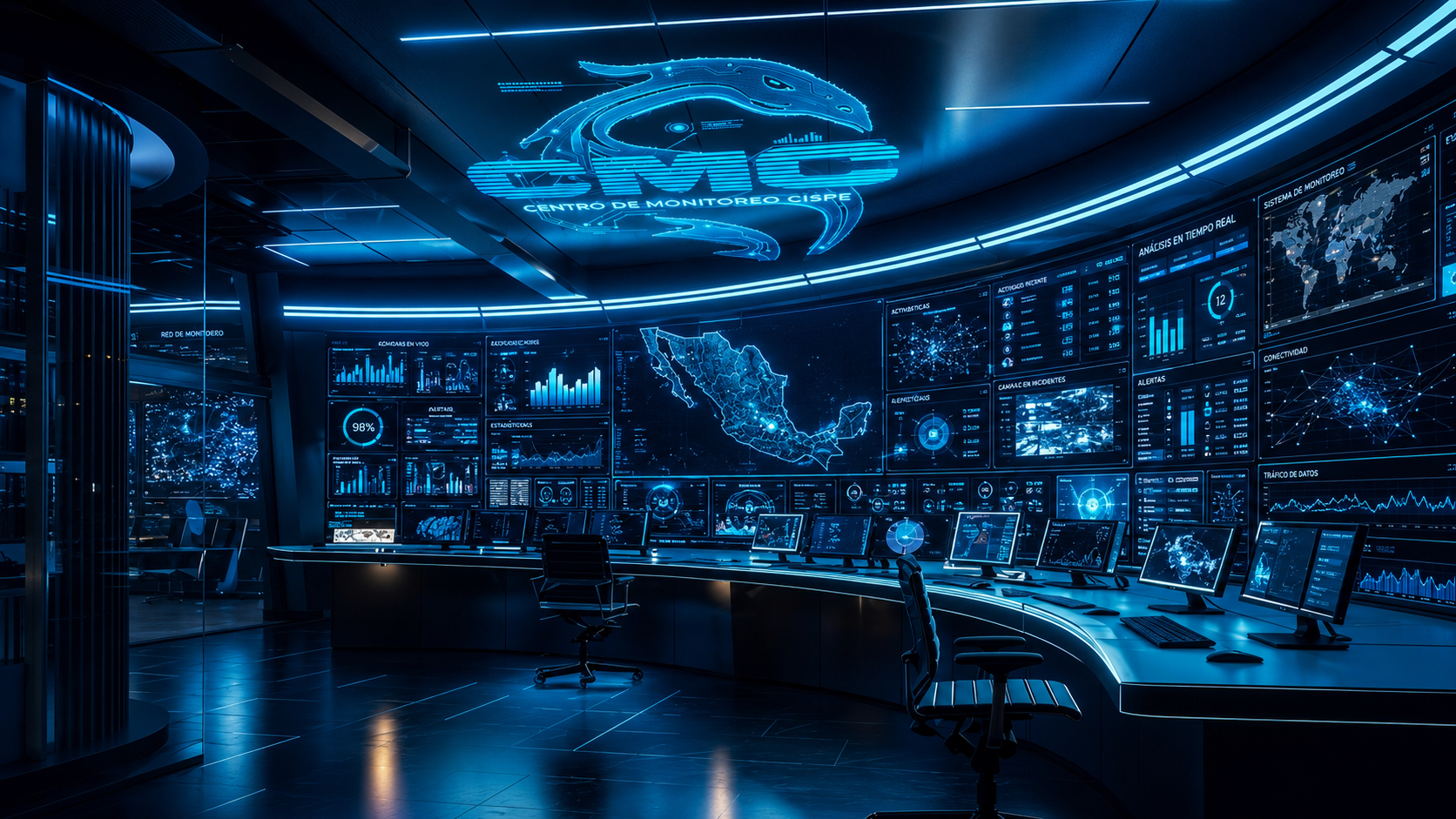 Centro de Monitoreo CISPE — sala de control